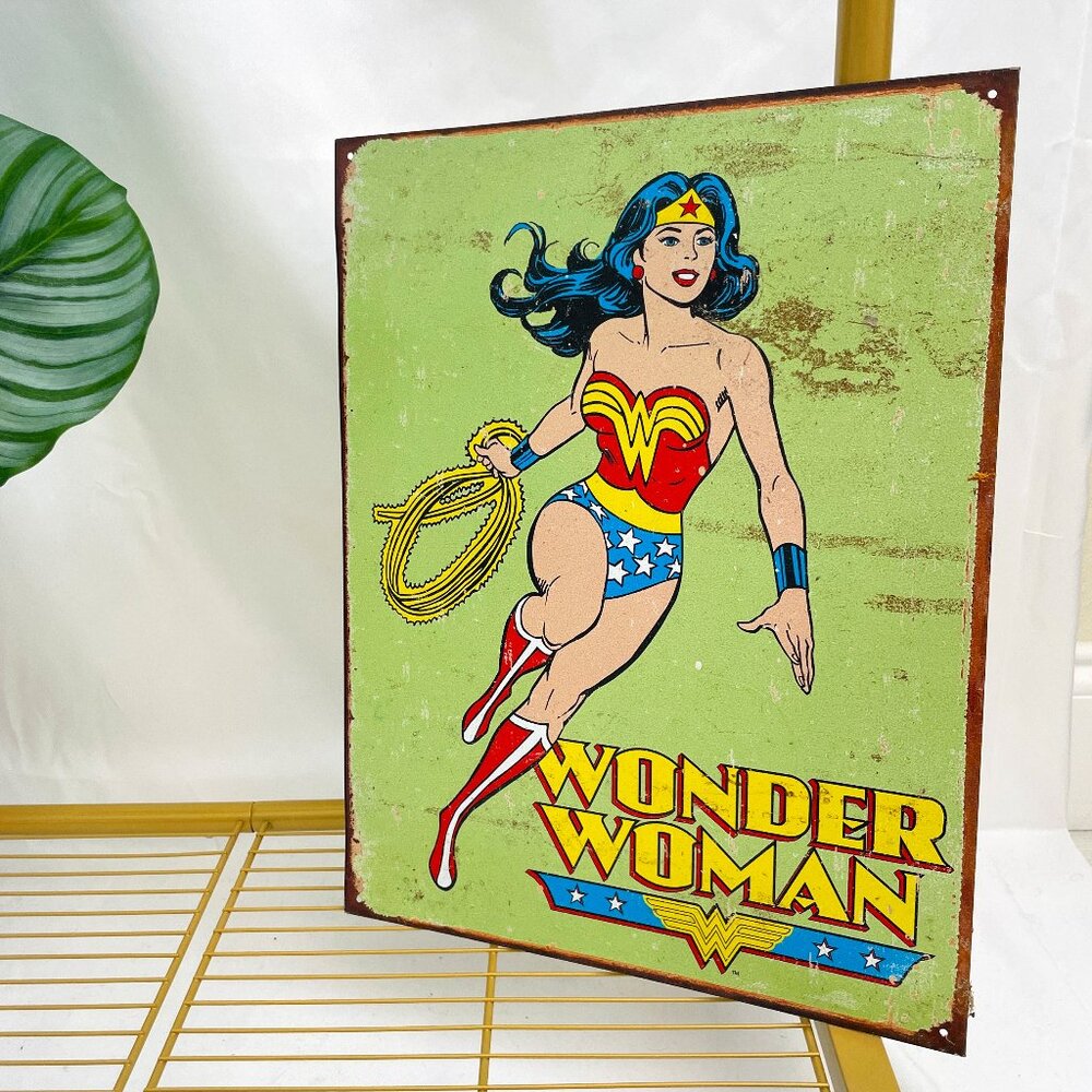 Wonder Woman Justice League Vintage Tin Sign from Desperate Enterprises!